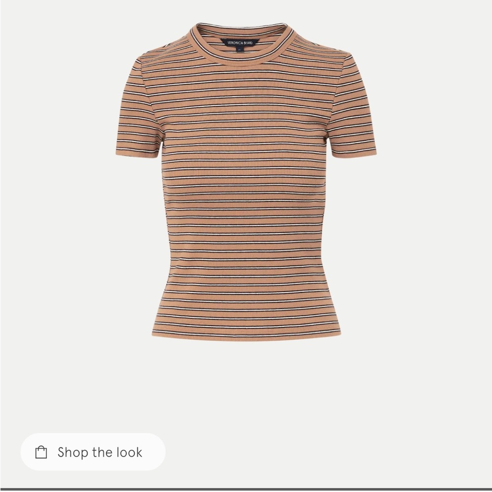 Veronica Beard Pruitt Striped Ribbed T-Shirt
